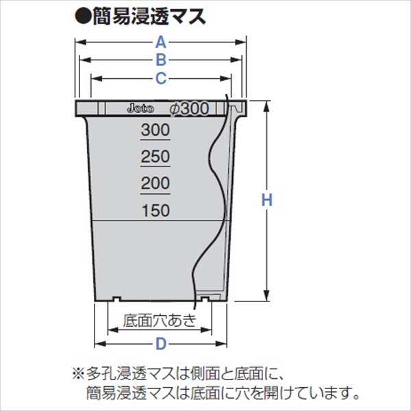 城東テクノ 簡易浸透マス 300型／高さ400mm KSM300 5コ入 『外構DIY部品』 グレー