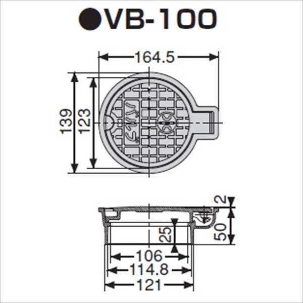 城東テクノ バルブボックス 水・バルブ／直径123mm VB-100 20コ入 『外構DIY部品』 蓋：ブルー(JC) 枠：ブラック(ABS)