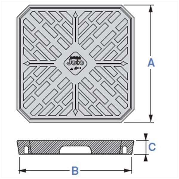 城東テクノ 格子蓋 270×270mm JK-240 5枚入 『外構DIY部品』 ブラック(JC)