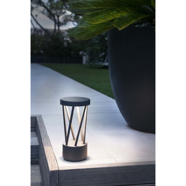 ゴーリキアイランド　TWISTツイスト LED ダークグレー ビーコンランプ h30cm　FA71286 ダークグレー