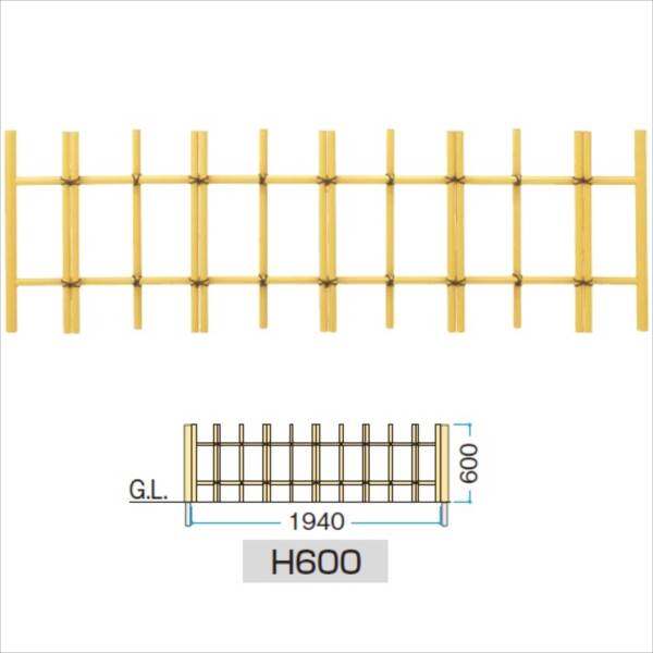 タカショー　ユニットフェンスL型　四ツ目垣フェンスL型（イエロー）　H600　NP-051　＃22429600　『竹垣フェンス　柵』 