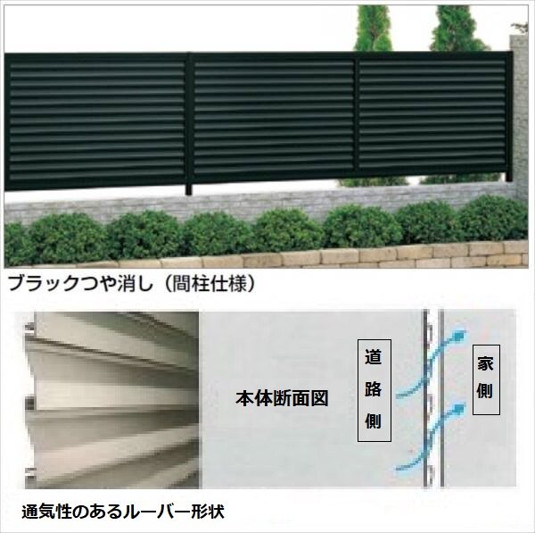 キロスタイル-IS モダン塀 横ルーバー H 600 mm × W 1998 mm OFA1-0620 本体 ※個人宅・現場配送不可 法人様限定商品 