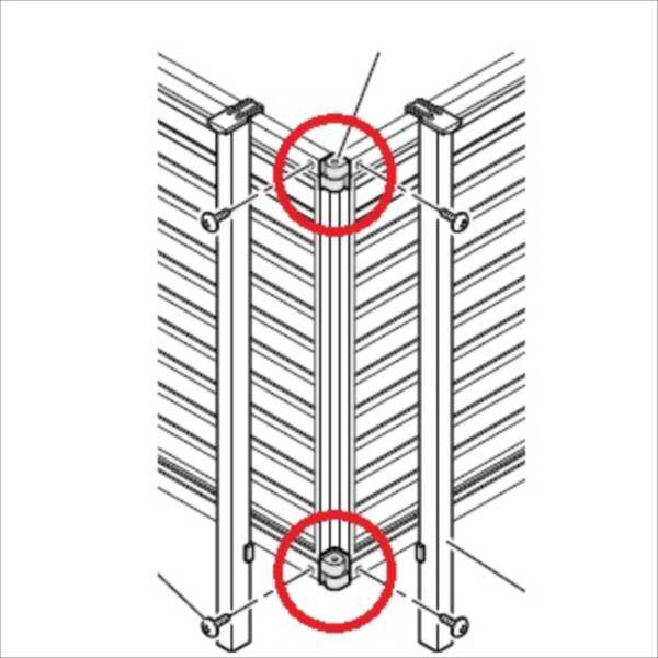 キロスタイル　モダン塀77　60：コーナー継手（1組2ヶ）　サイズ共通　60CJ　『アルミフェンス　目隠し　柵』 