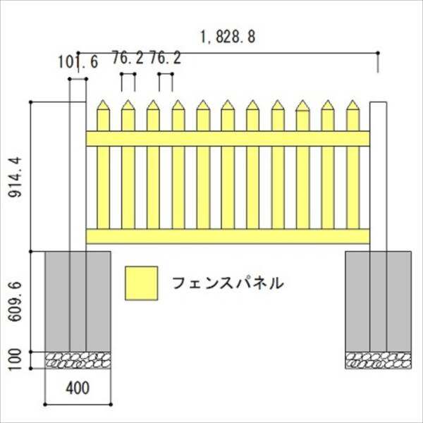 スプレッドイーグルズ　カントリーピケットフェンス1　高さ900　CP1-3H6W　＊本体1枚の価格です　『樹脂フェンス　柵』 