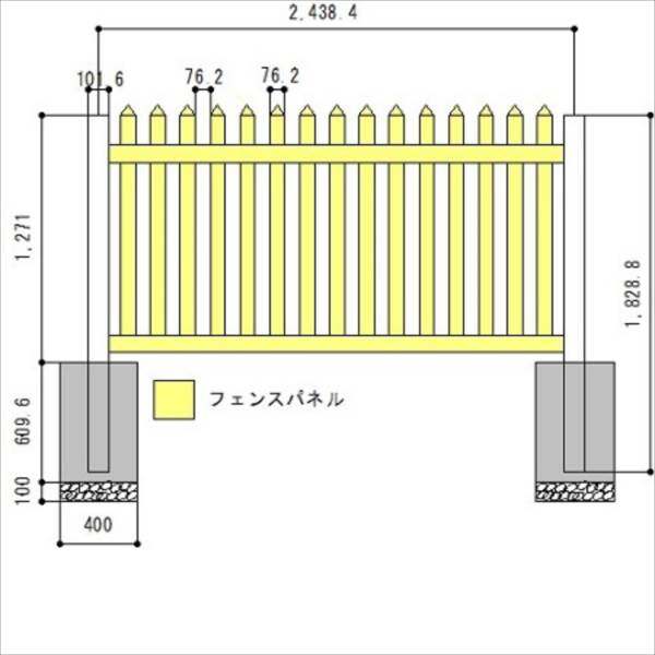 スプレッドイーグルズ　カントリーピケットフェンス1　高さ1200ワイド　CP1-4H8W　＊本体1枚の価格です　『樹脂フェンス　柵』 