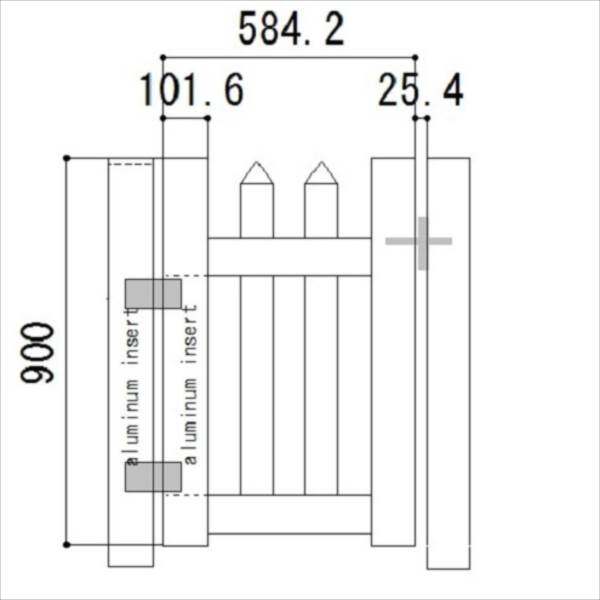 スプレッドイーグルズ　カントリーピケット　【受注生産品】1ゲート 3HSサイズ　CP1gate-3HS　『樹脂フェンス　柵』 