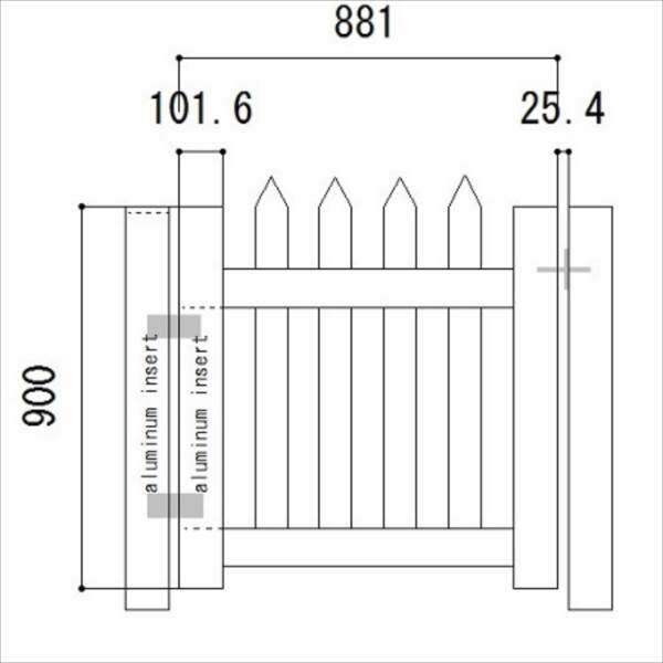 スプレッドイーグルズ　カントリーピケット　【受注生産品】1ゲート 3HMサイズ　CP1gate-3HM　『樹脂フェンス　柵』 