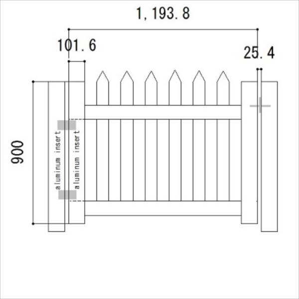 スプレッドイーグルズ　カントリーピケット　【受注生産品】1ゲート 3HLサイズ　CP1gate-3HL　『樹脂フェンス　柵』 