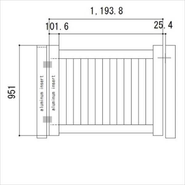 スプレッドイーグルズ　クローズドピケット　ゲートlong　CL1gate-3HL　『樹脂フェンス　柵』 