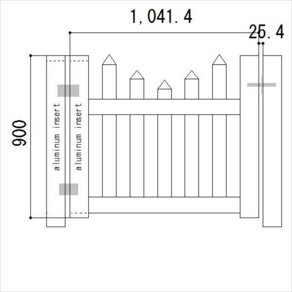 スプレッドイーグルズ　カントリーピケット　【受注生産品】3ゲート　3HMサイズ　CP3gate-3HM　『樹脂フェンス　柵』 