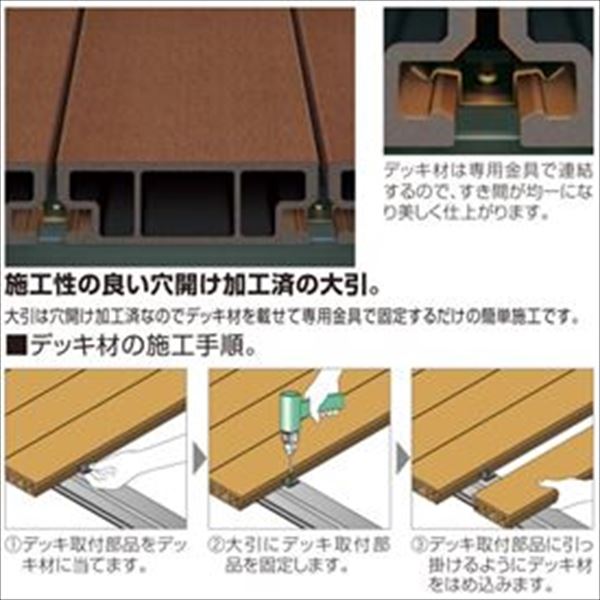 【法人様限定商品 個人宅・現場配送不可】四国化成 ファンデッキHG 2間×12尺（3630） 幕板B 調整式束柱NL コーナーキャップ仕様 『ウッドデッキ 人工木』 