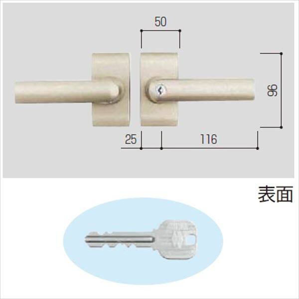 YKKAP 錠金具 打掛錠1型 両開き用 鍵付き MPE-JU1-W 