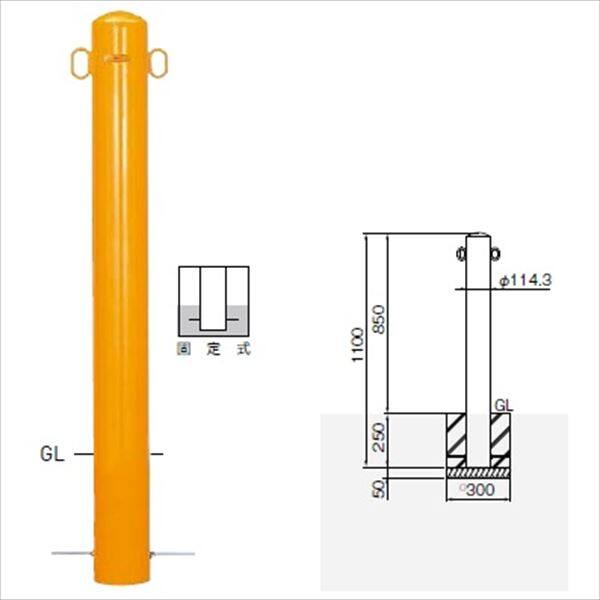 帝金 バリカー ピラー型 固定式 55-Aフックナシ茶 φ114.3×t4.5 H850