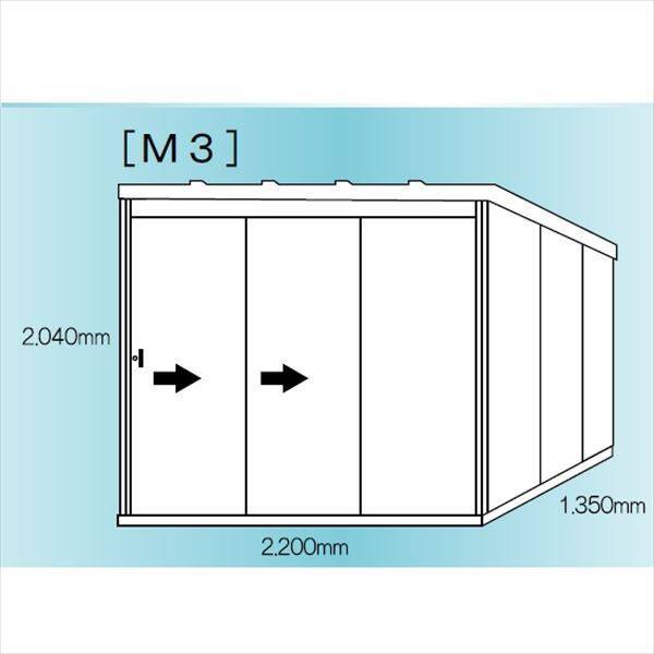 サステック オールステンレス製物置 M3-2214 完全受注生産品   『中型・大型物置 屋外 サビに強い』 - 1