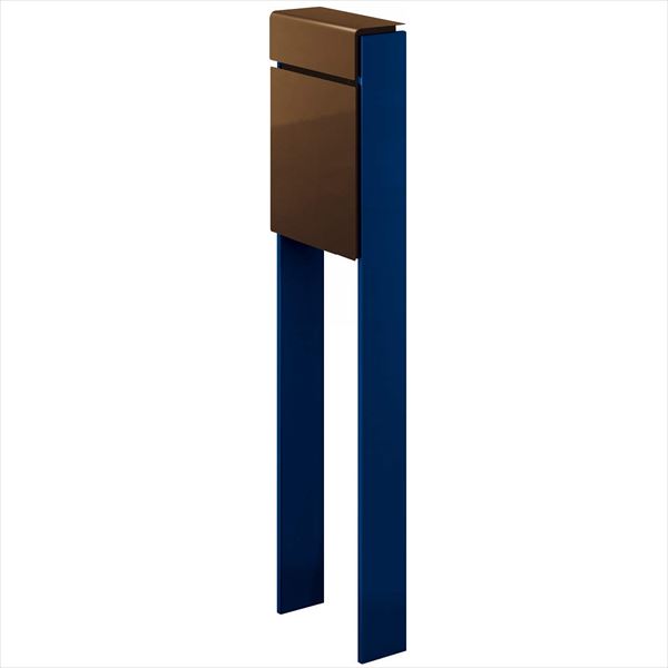 YKK フィッテ （上入れ前だし） DPB-1 『ポスト＋柱セット』 ポスト：ミディアムブラウン／柱：プレシャスブルー