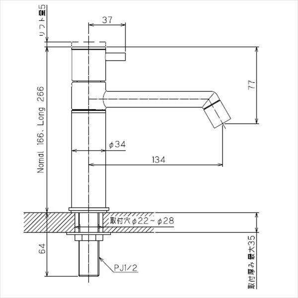 オンリーワン デザイン水栓／マニル 金古美めっき ロング TK4-1LCDB ダークブラウン