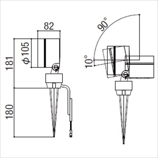 リクシル 12V 美彩 スパイクスポットライト SSP-G3型 15° LED 照度角15°8 VLK09 SC 『ローボルトライト』 『エクステリア照明 ライト』 シャイングレー