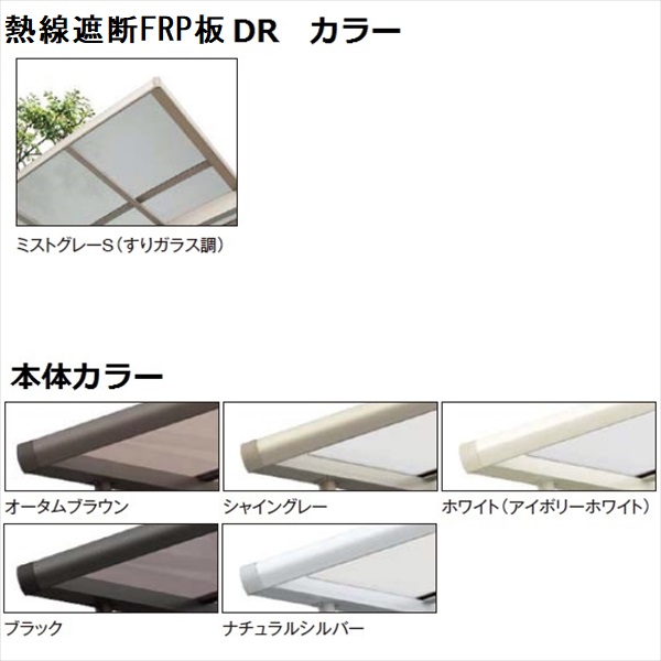 リクシル ネスカF ミニ 基本 18-29型 標準柱（H19） 熱線遮断FRP板 DRタイプ  『自転車置場 サイクルポート 自転車屋根』 