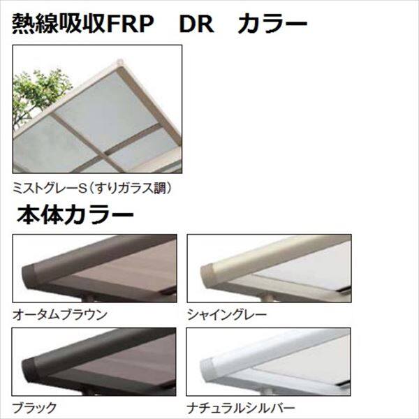 サイクルポート リクシル フーゴF ミニ 基本 18-22型 ロング柱（H25） 熱線遮断FRP板 DRタイプ  『サビに強いアルミ製 家庭用 自転車置き場 屋根』 アルミ形材色