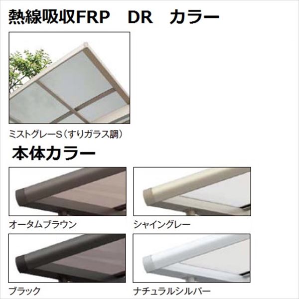 サイクルポート リクシル フーゴF ミニ 基本 21-22型 ロング柱（H25） 熱線遮断FRP板 DRタイプ  『サビに強いアルミ製 家庭用 自転車置き場 屋根』 アルミ形材色