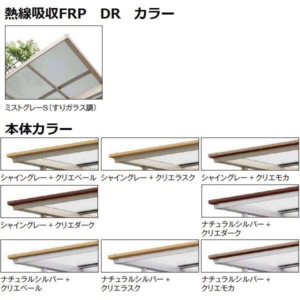 サイクルポート リクシル フーゴF ミニ 基本 18-36型 標準柱（H19） 熱線遮断FRP板 DRタイプ  『サビに強いアルミ製 家庭用 自転車置き場 屋根』 アルミ形材色＋木目色