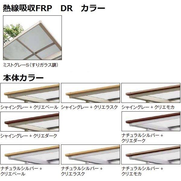 サイクルポート リクシル フーゴA ミニ 基本 18-29型 H28柱（H28） 熱線遮断FRP板 DRタイプ  『サビに強いアルミ製 家庭用 自転車置き場 屋根』 - 2
