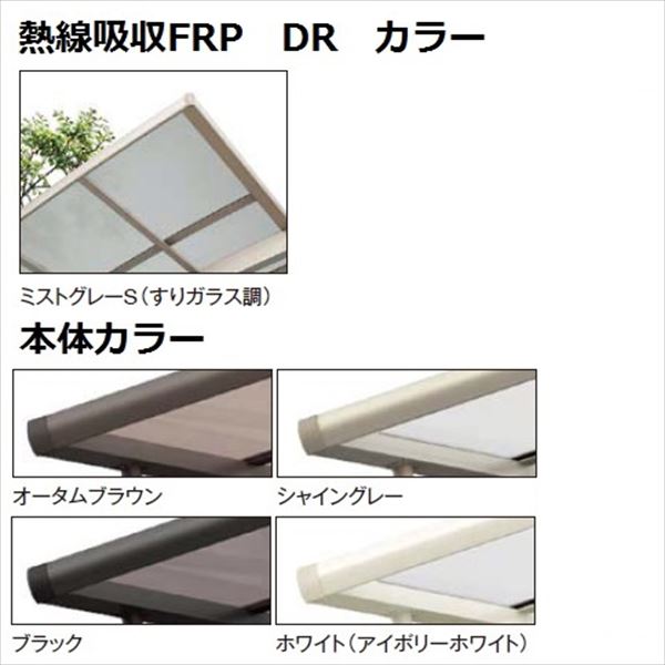 サイクルポート リクシル フーゴAプラス ミニ 基本 18-29型 H28柱（H28） 熱線遮断FRP板 DRタイプ  『サビに強いアルミ製 家庭用 おしゃれ 自転車置き場 屋根』 アルミ形材色