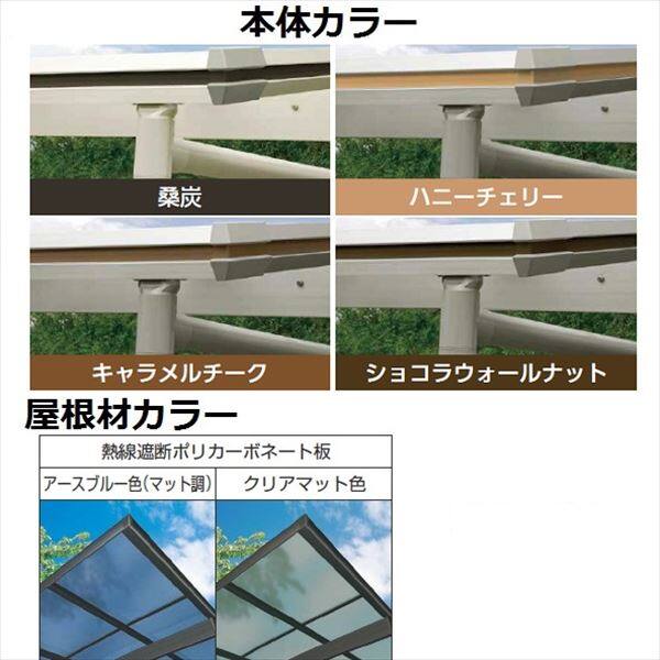 サイクルポート YKKAP エフルージュ ミニ ZERO FIRST 600タイプ 22-20 基本セット 標準高さ 熱線遮断ポリカ屋根 『サビに強いアルミ製 家庭用 おしゃれ 自転車置き場 屋根』 アルミ形材色＋木目色