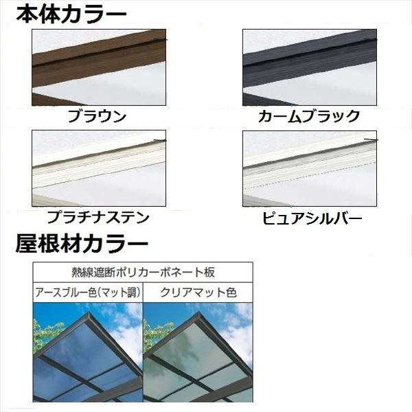 YKK 独立テラス屋根（600N／m2） レセパ 1間×5尺 標準柱（H2600） T字構造タイプ 熱線遮断ポリカ 後付け アルミ色