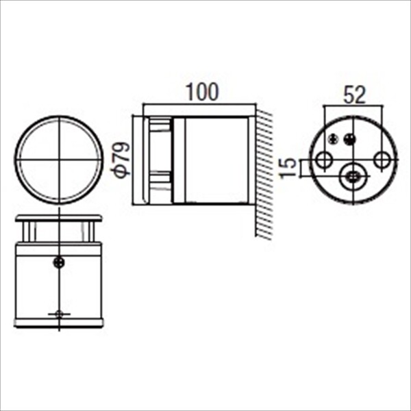 リクシル LPK-23型 8 VLE54 PW ナチュラルシルバーF 『エクステリア照明 LED100V ライト』 