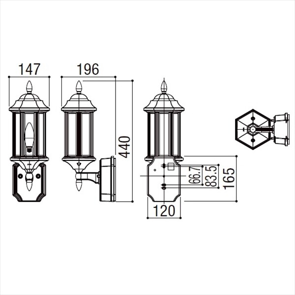 リクシル クラシック LPK-27型 8 VLE59 NK オフブラック 『エクステリア照明 LED100V ライト』 