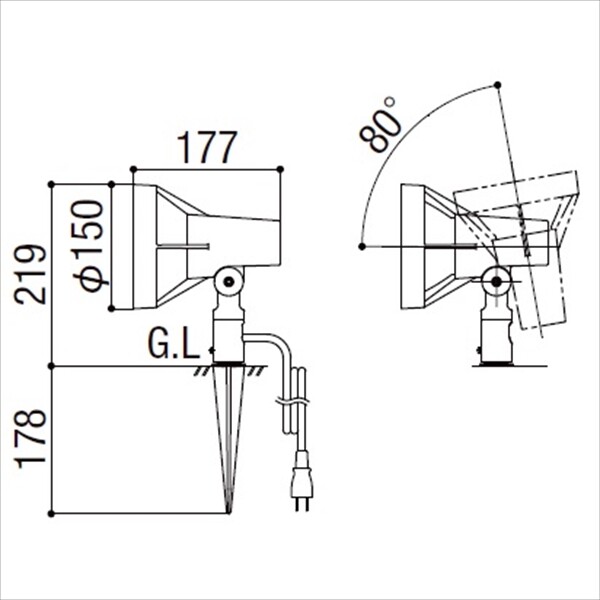 リクシル LGQ-12型 8 VLF11 『エクステリア照明 LED100V ライト』 