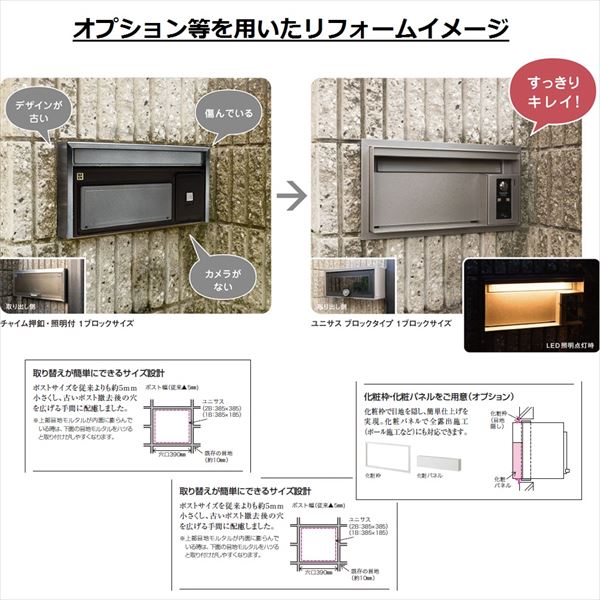 パナソニック ユニサス 口金タイプ 1Bサイズ CTBR7811MA ワンロック錠 表札スペースのみ 『郵便ポスト』 エイジングブラウン