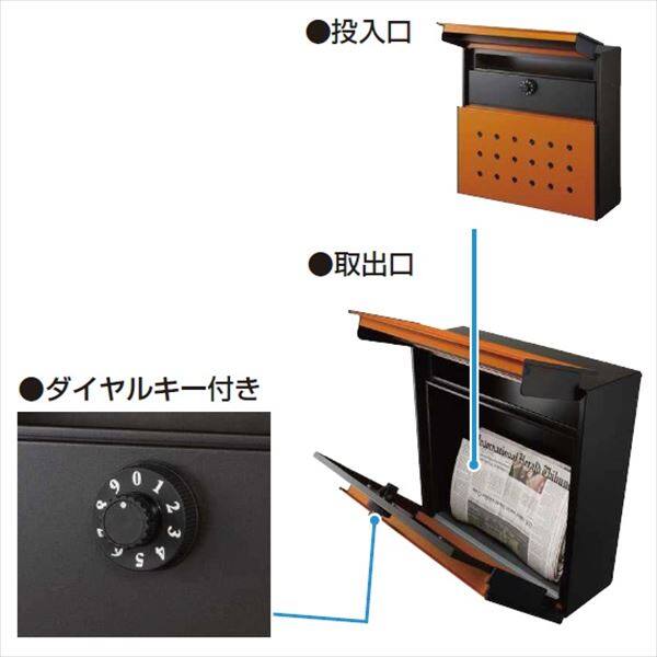 YKK エクステリアポスト T12型 前入れ前出し （6D）AME-TY12 『郵便ポスト』 シュペリグレイ