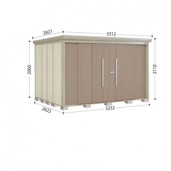 ND-SZ3226Y 田窪工業所 タクボ物置 ND／ストックマン 側面棚 結露減少屋根 多雪型 カーボンブラウン