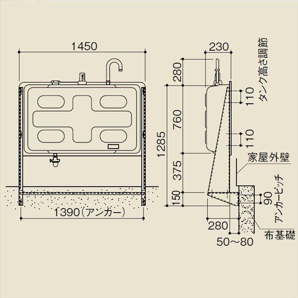 ダイケン　ホームタンク190型　HTK190S型　3ウェイストレーナー付　『屋外用灯油タンク』 