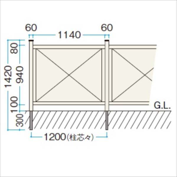 タカショー　プロラフィードアーチパネル（M）　W1140×H940／1010mm　『ラチス　木調フェンス　柵』 