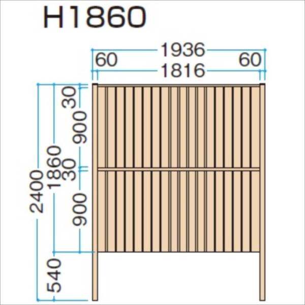 タカショー　シンプルログユニット1型パネル　（H1860タイプ）　片面　『木調フェンス　柵』 