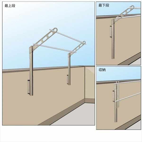 川口技研 腰壁用ホスクリーン ポール上下タイプ ＊2本入り EP-45-LB 『物干し 屋外』 『ベランダ』 ライトブロンズ