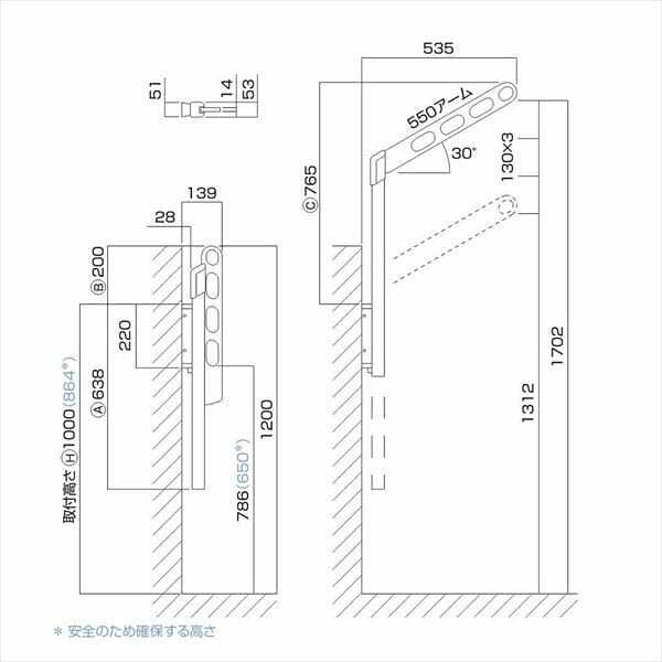 川口技研 腰壁用ホスクリーン ポール上下タイプ ＊2本入り EP-55-DB 『