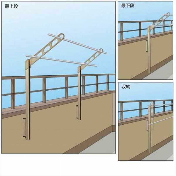 川口技研 腰壁用ホスクリーン ポール上下タイプ ＊2本入り EPL-55-DB 『物干し 屋外』 『ベランダ』 ダークブロンズ