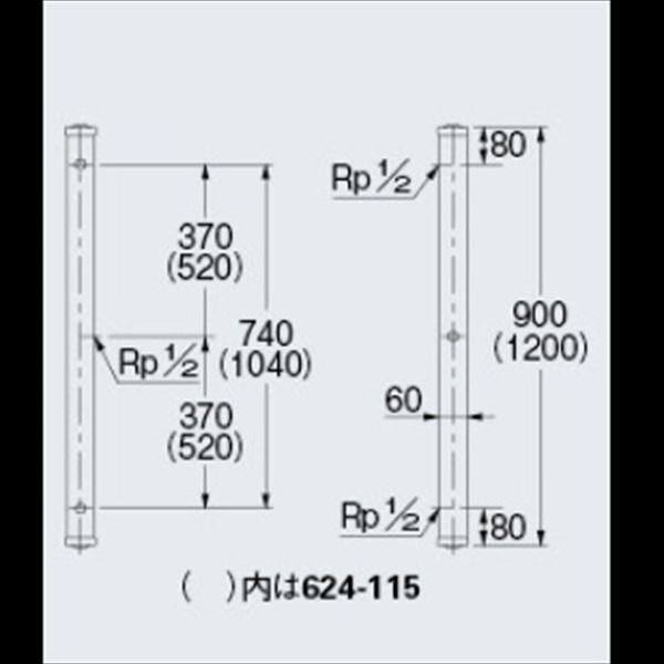 カクダイ 水栓柱（ステンレス） ステンレス水栓柱 分水孔つき（60角） 624-114 『水栓柱・立水栓 蛇口は別売り』 