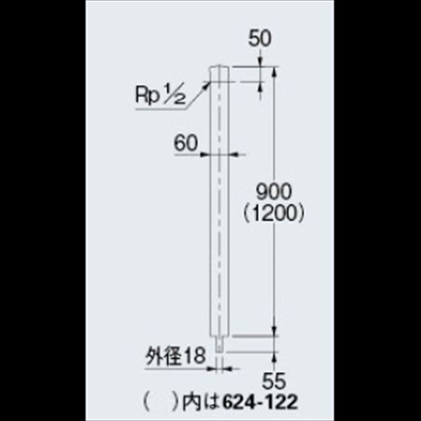 『欠品中 次回入荷未定』カクダイ 水栓柱（ステンレス） ステンレス水栓柱 （60角） 624-122 『水栓柱・立水栓 蛇口は別売り』 