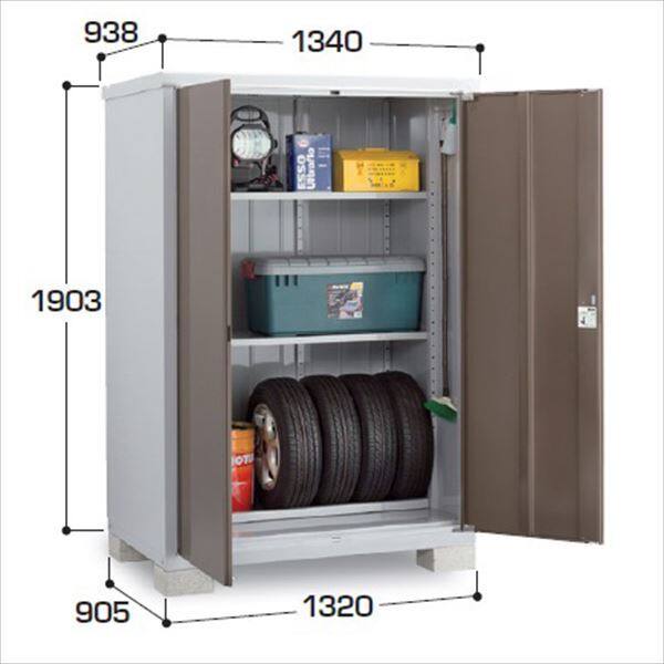 『配送は関東・東海限定』イナバ物置　BJX／アイビーストッカー　BJX-139E EB　全面棚タイプ　 EB(エボニーブラウン)