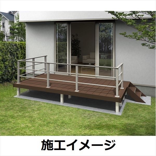 YKKAP ルシアスデッキフェンスB03型 本体 笠木 2スパン用 ウッドデッキ フェンス パネル 人工木 樹脂 diy アルミカラー