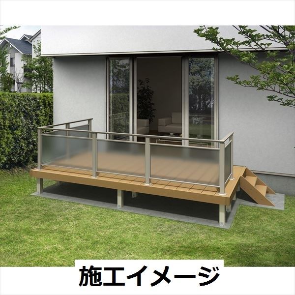 YKKAP ルシアスデッキフェンスB04型 本体 笠木 1スパン用 ウッドデッキ フェンス パネル 人工木 樹脂 diy アルミカラー