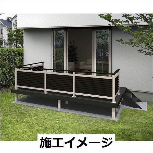 YKKAP ルシアスデッキフェンスB05型 本体 笠木 2スパン用 ウッドデッキ フェンス パネル 人工木 樹脂 diy アルミカラー