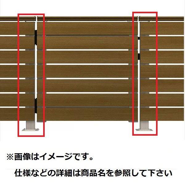 YKKAP ルシアスデッキ門扉A01型 デッキ門扉用柱（2本で1組） ベースプレート施工（控え金具付き） （受用）中柱＋（吊元用）角柱 T80  ウッドデッキ 門扉 人工木 樹脂 diy プラチナステン