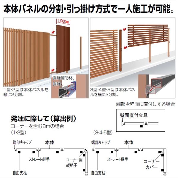【法人様限定商品 個人宅・現場配送不可】四国化成　スクリーンフェンス　アレグリアフェンスＴＬ5型　本体　AGTL5-2020　『目隠しルーバー　アルミフェンス　柵』 セピアブラウン