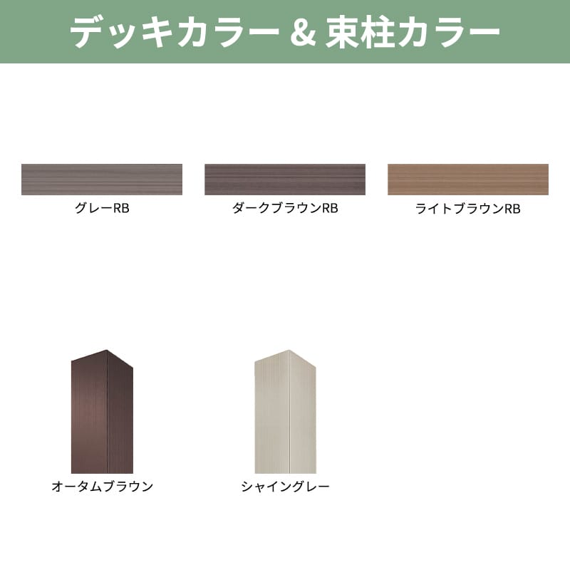 LIXIL リクシル 人工木ウッドデッキ 樹ら楽 木彫タイプ 1.5間（2750mm） × 8尺（2428mm） 束柱Aタイプ（固定） 標準束柱（550mm） 